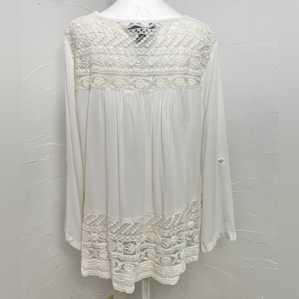 Karen Kane Lace Inset Top - Picture 3 of 8